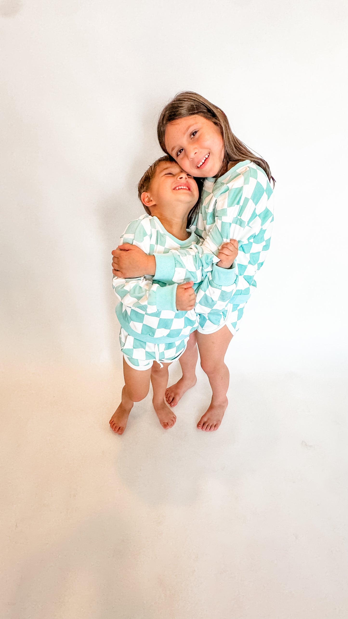 Checkered Sweater + KID'S Shorts Set