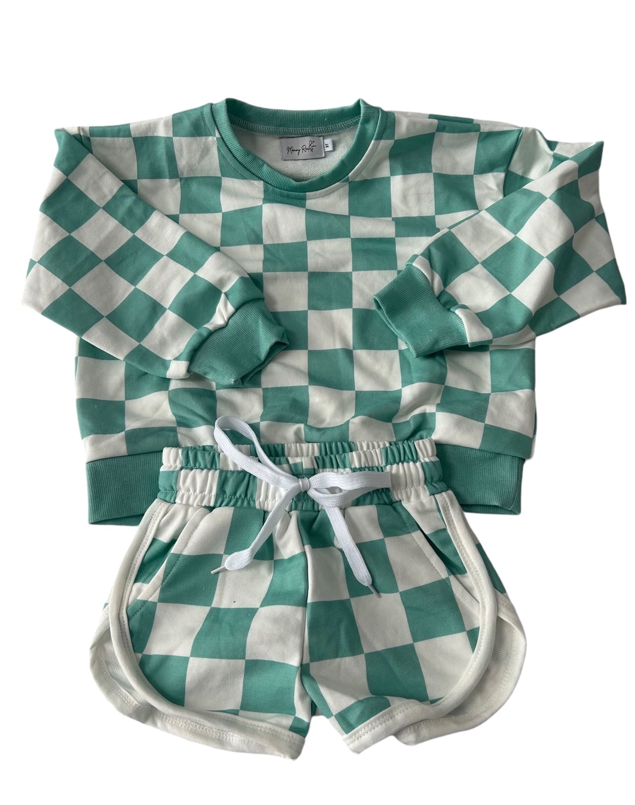 Checkered Sweater + KID'S Shorts Set
