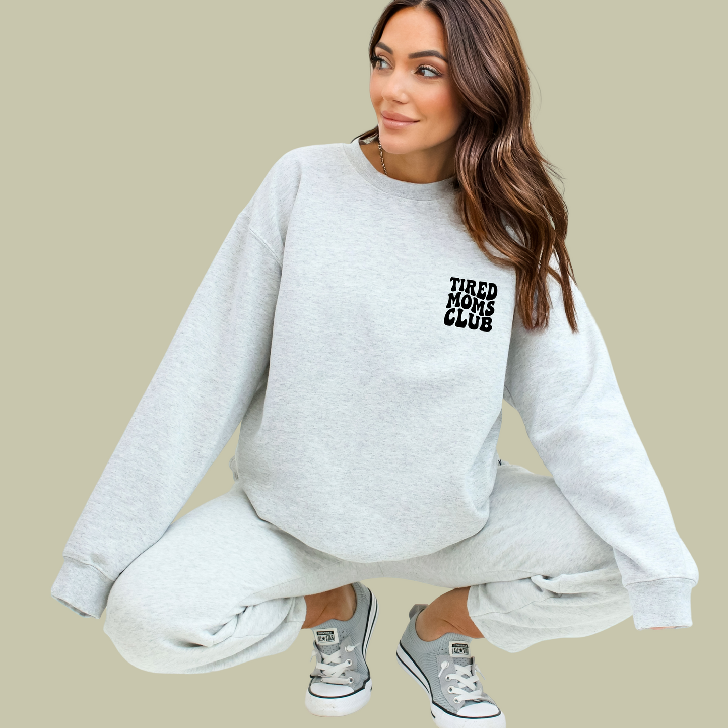 Tired Moms Club - Ash Crewneck