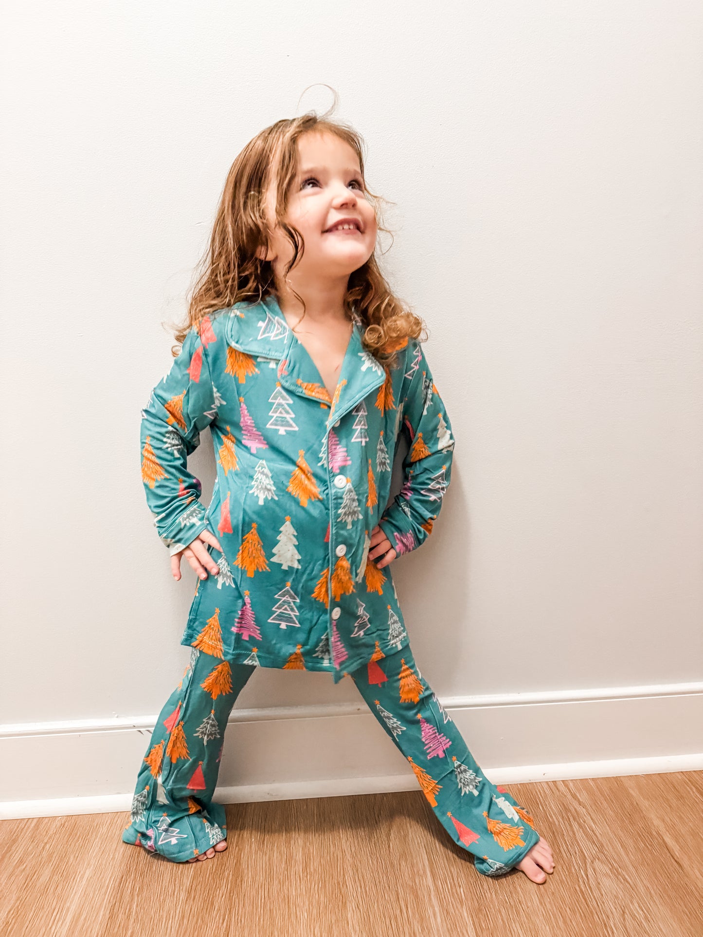 Colorful Trees Kids Long Sleeve Flare Bottom