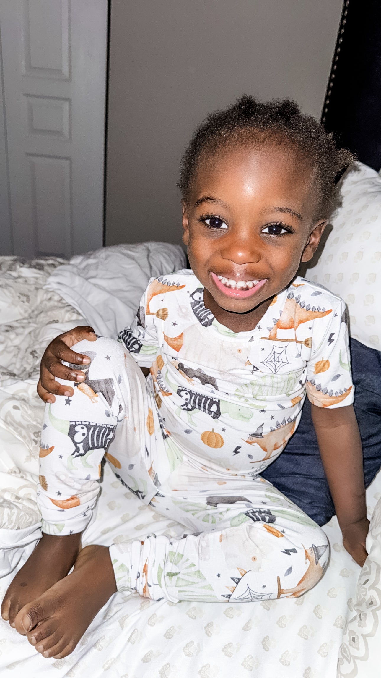 Halloween Short Sleeve Dinos- Loungewear - Ready To Ship
