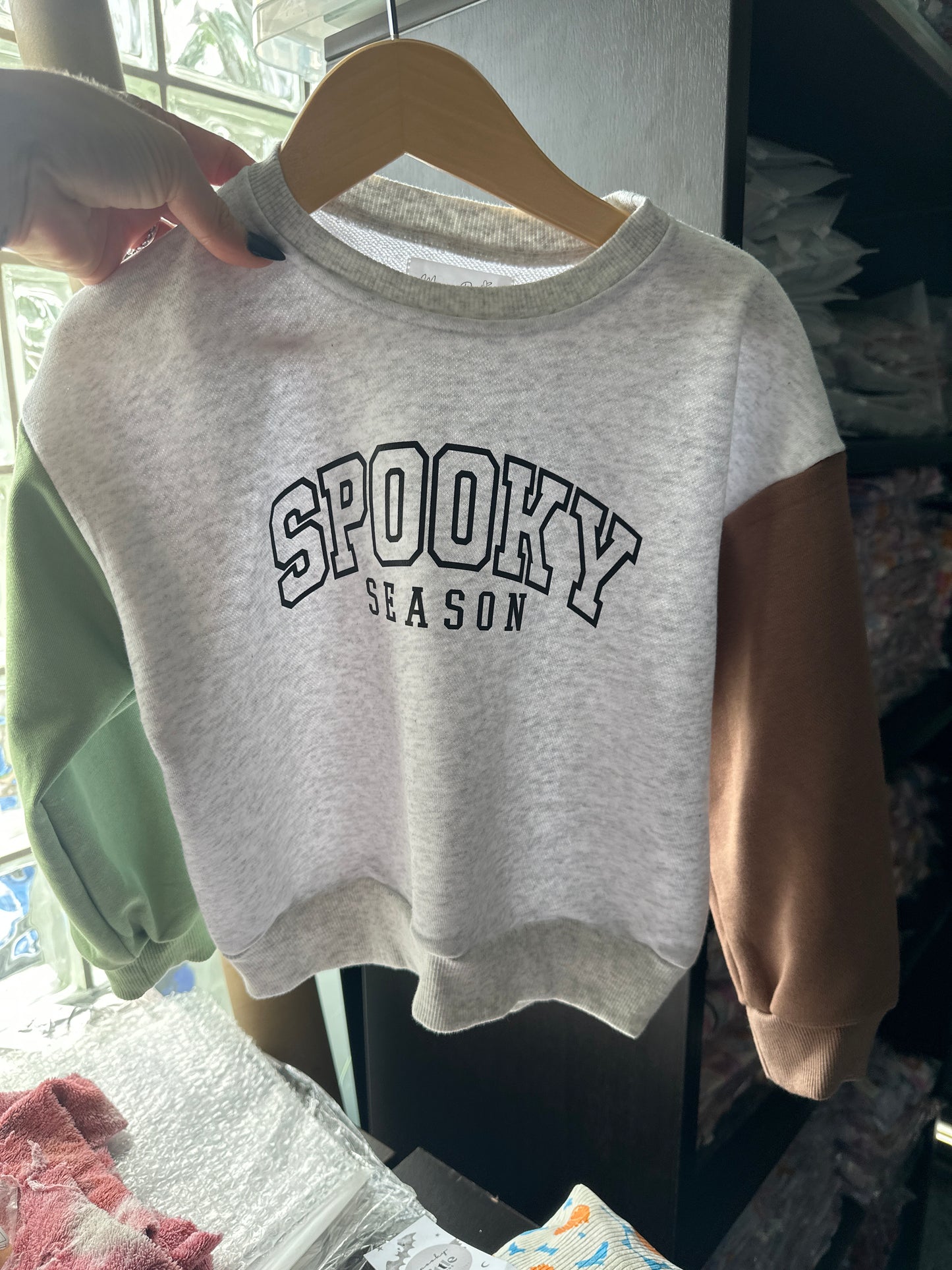 Spooky Season - Color Block Crewneck 3T