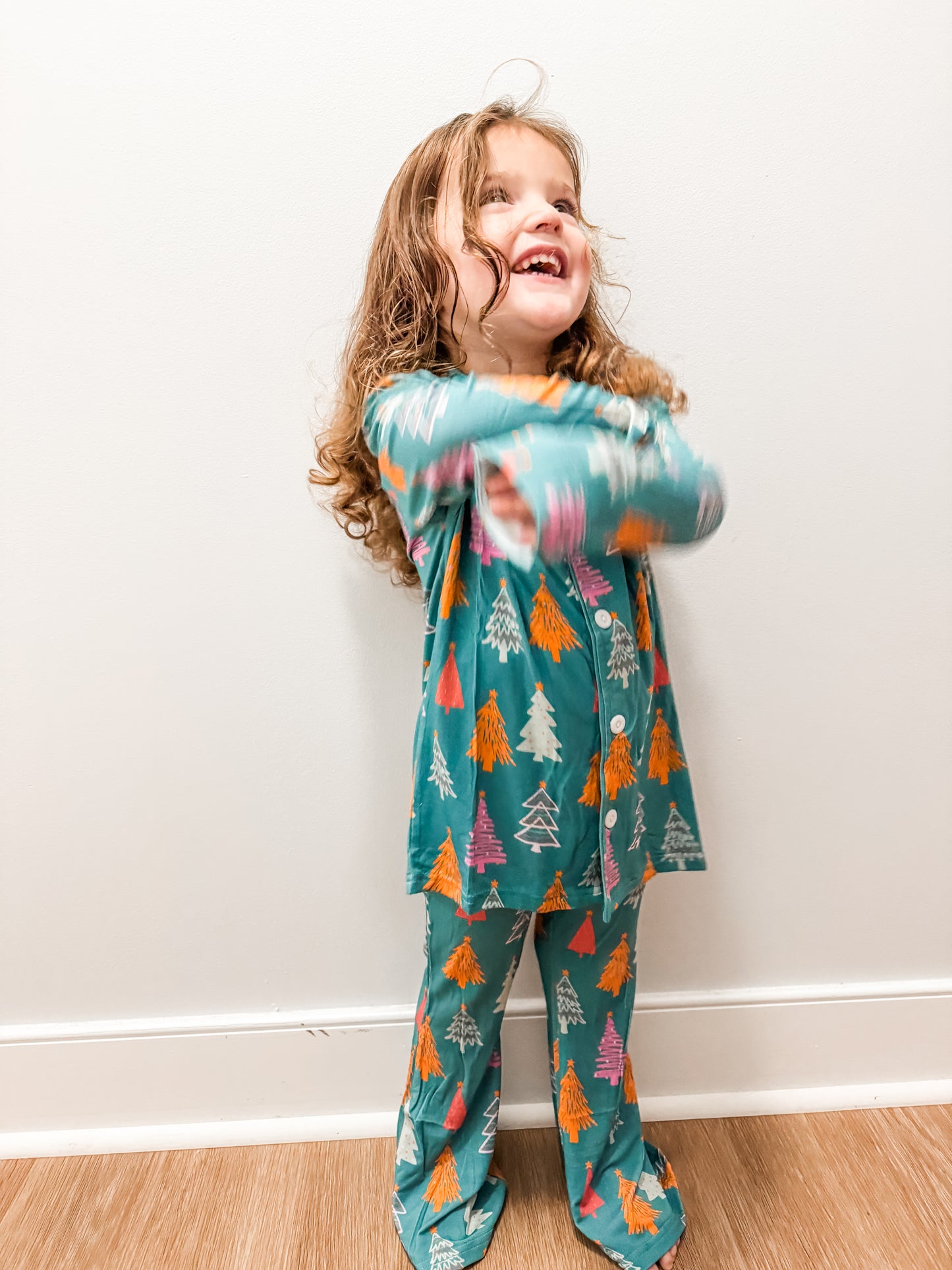 Colorful Trees Kids Long Sleeve Flare Bottom