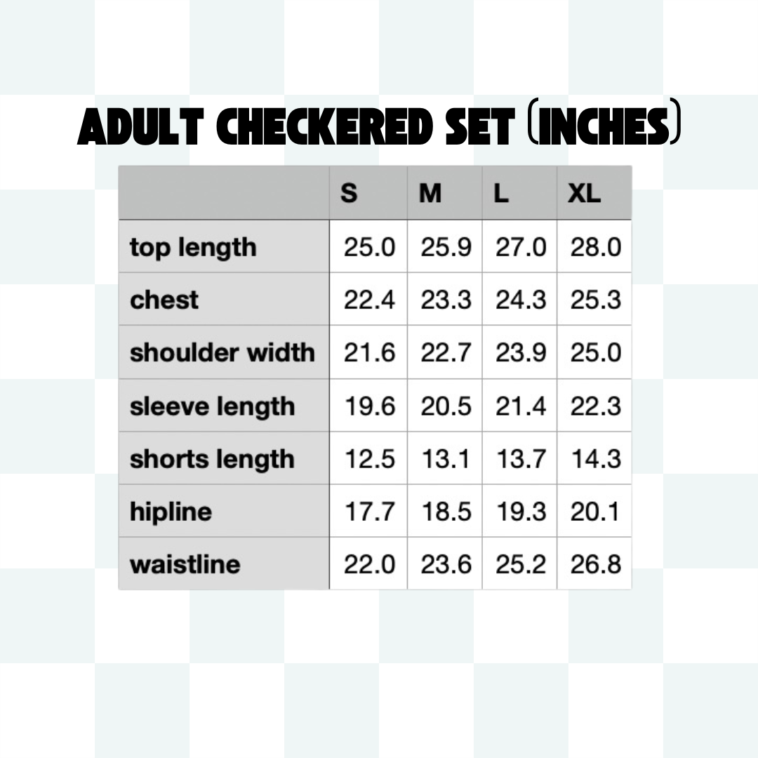 Checkered Sweater + ADULT Shorts Set
