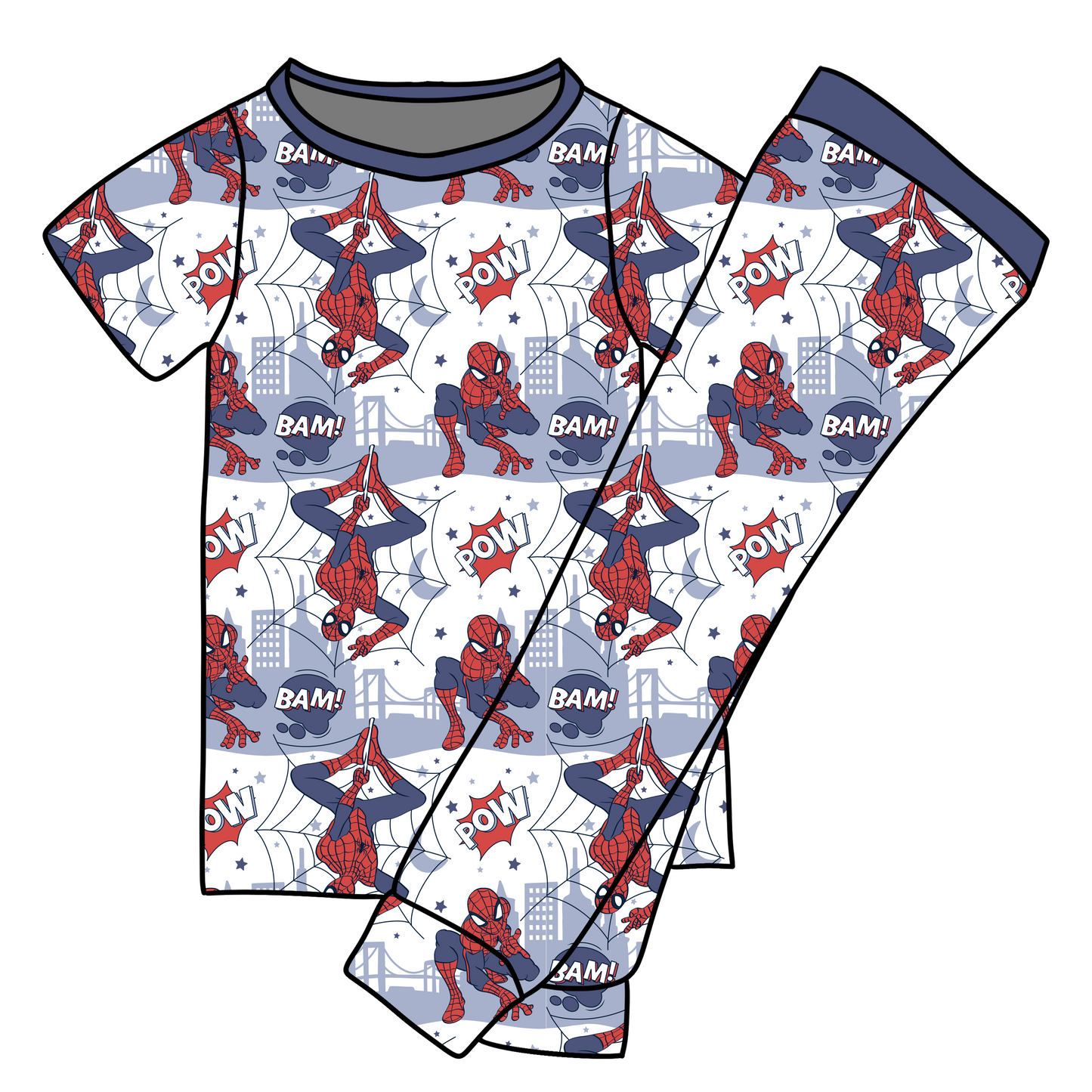 SHORT SLEEVE Spiderman Kid's 2 Piece Set