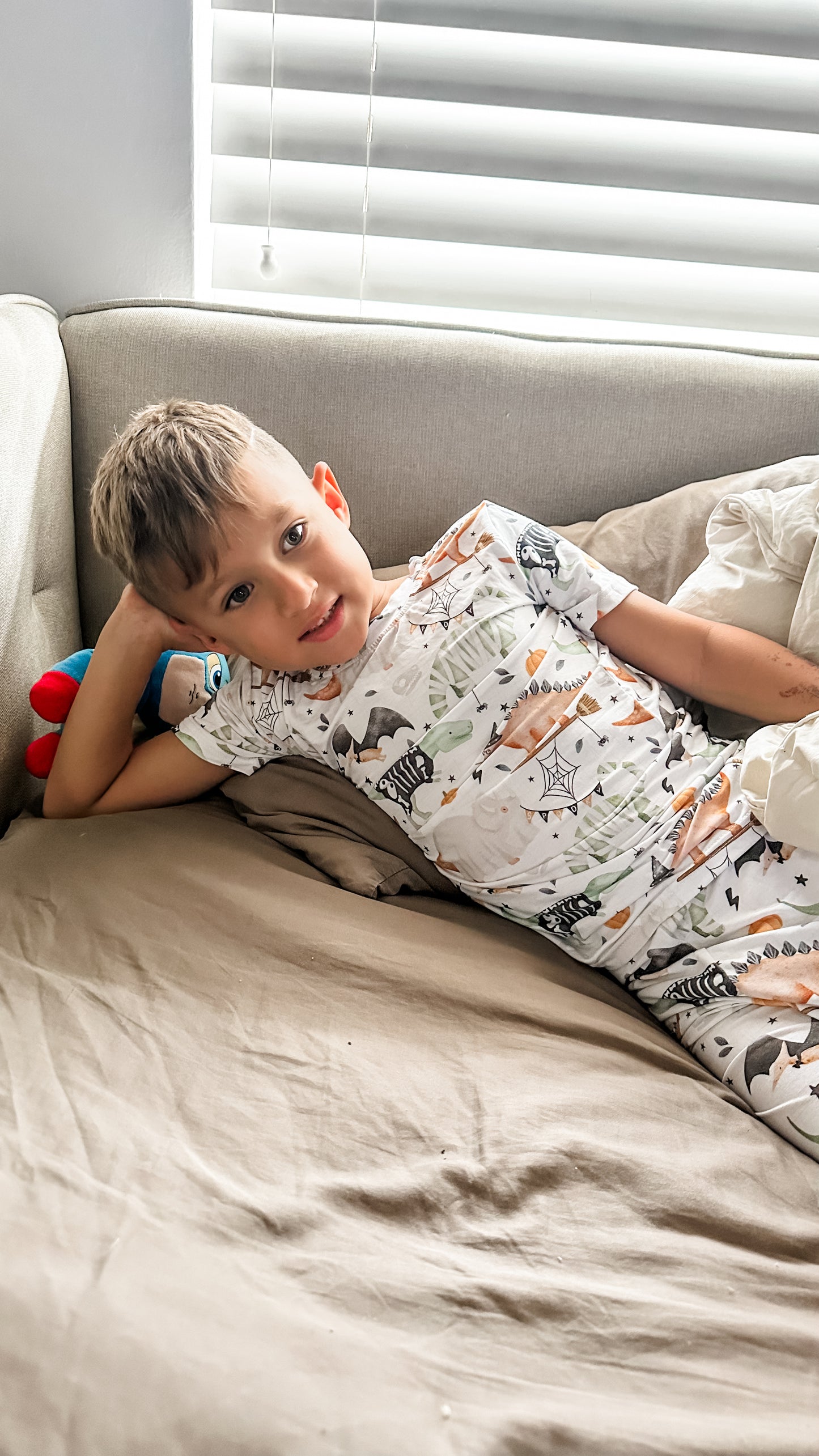 Halloween Short Sleeve Dinos- Loungewear - Ready To Ship