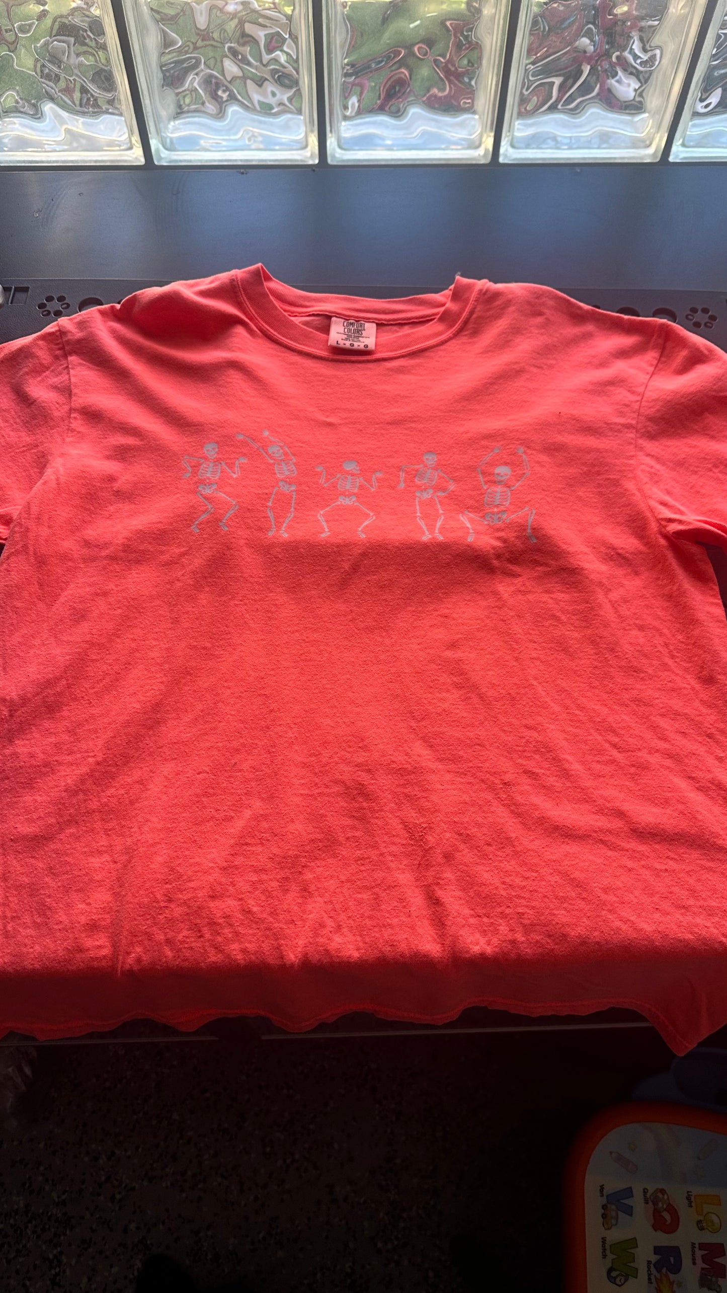 SALE - Dancing Skeletons - LARGE OR XL Pink and LARGE Orange