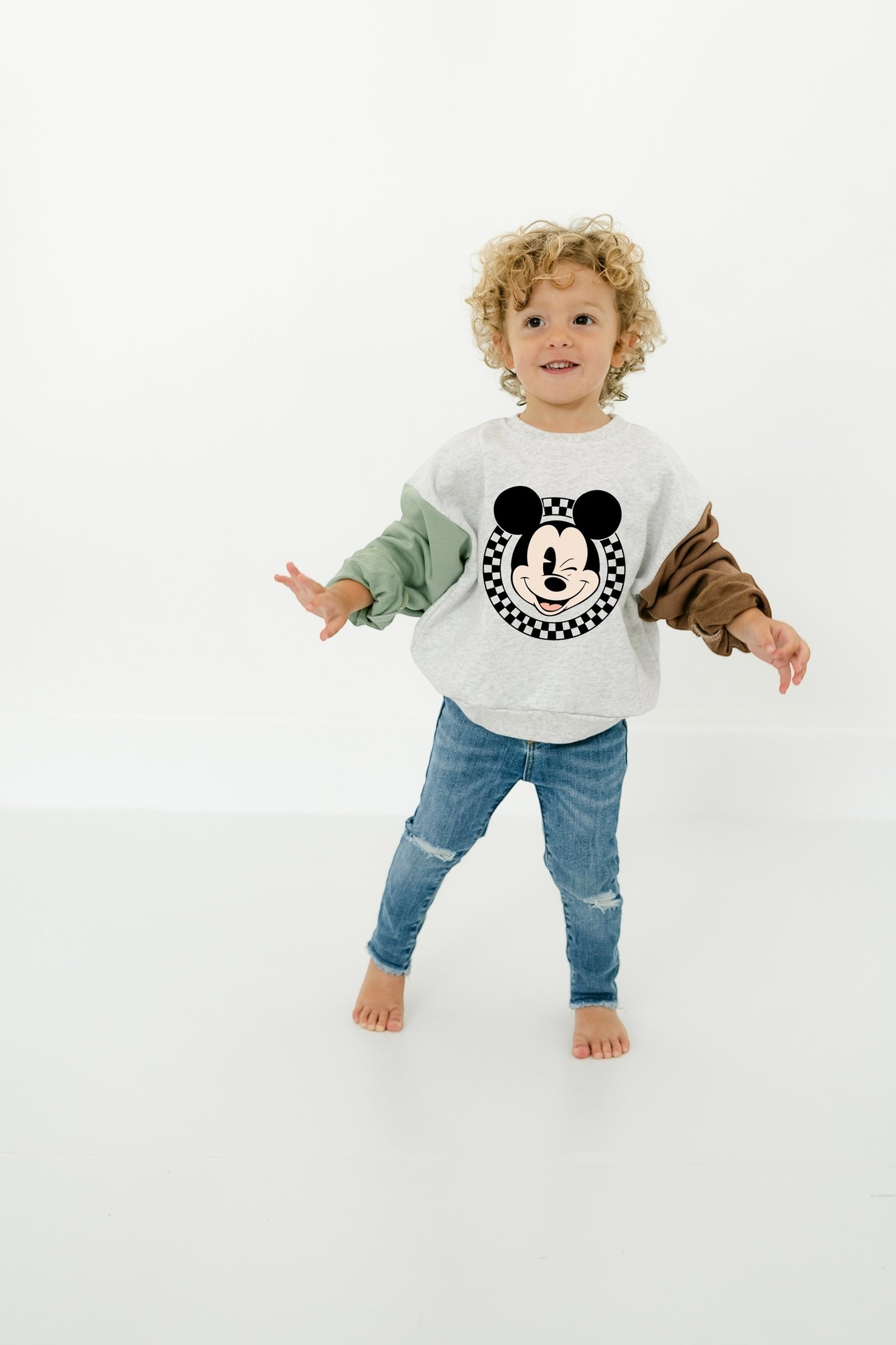 Color Block Toddler's Crewneck Sweater