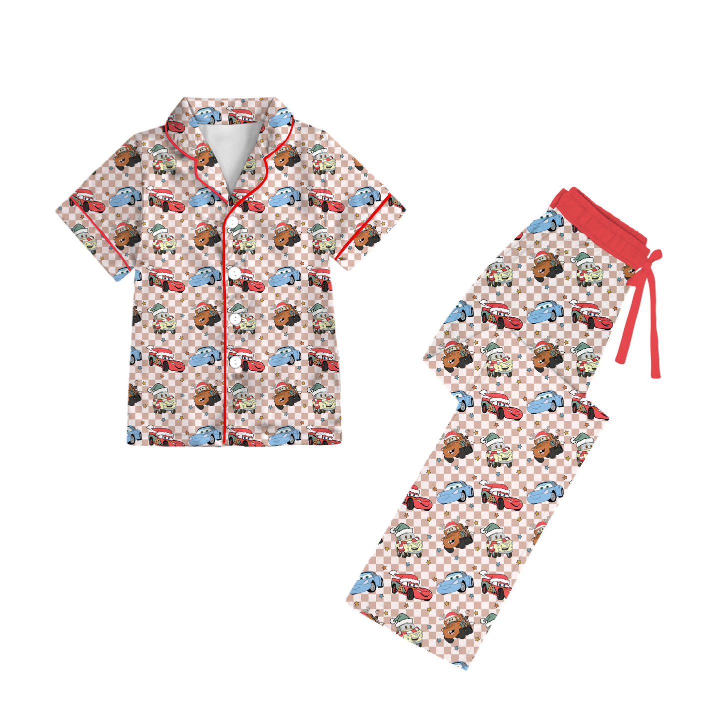 Holiday Cars Loungewear - Adult Button Down Set
