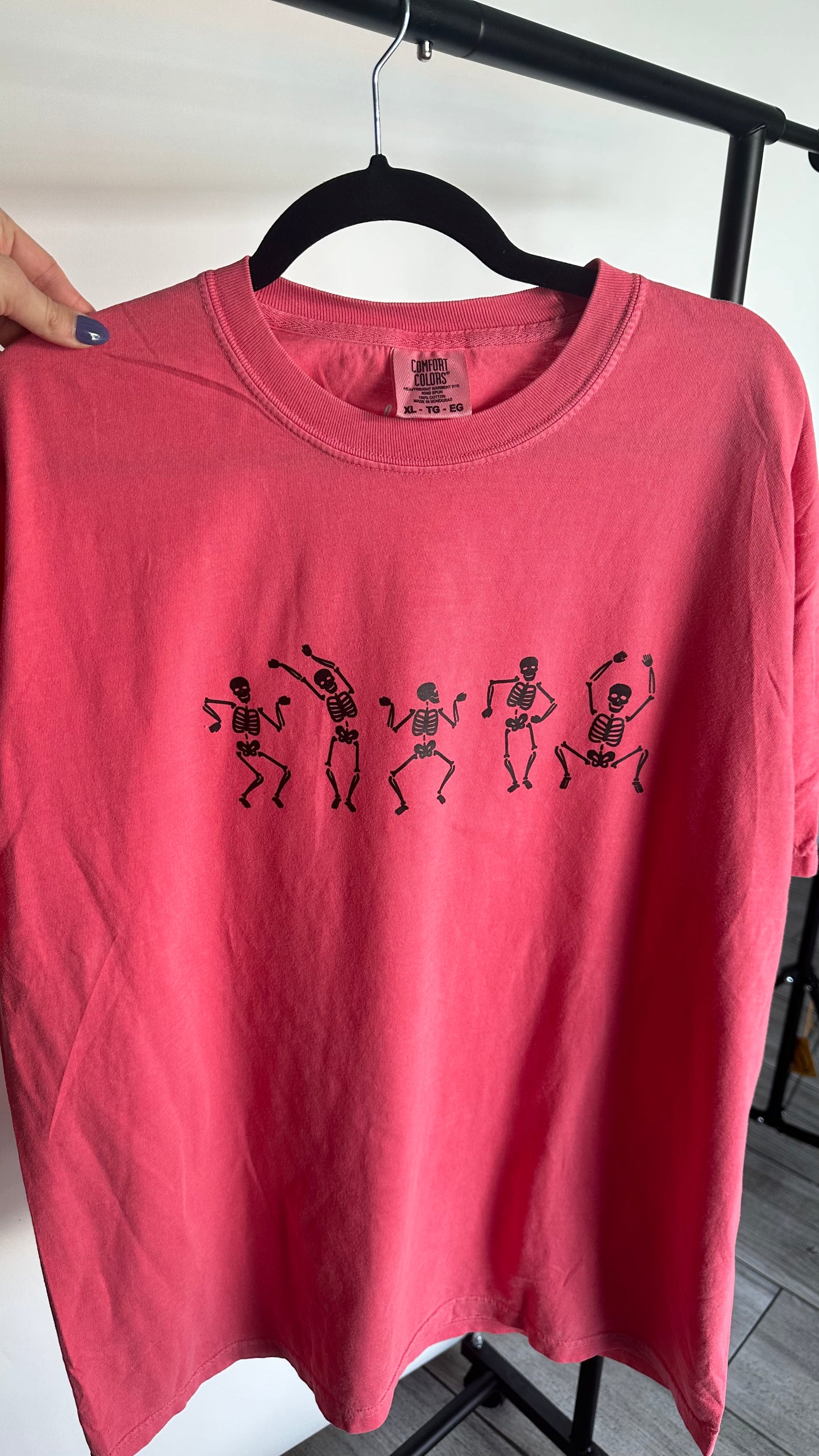 SALE - Dancing Skeletons - LARGE OR XL Pink and LARGE Orange