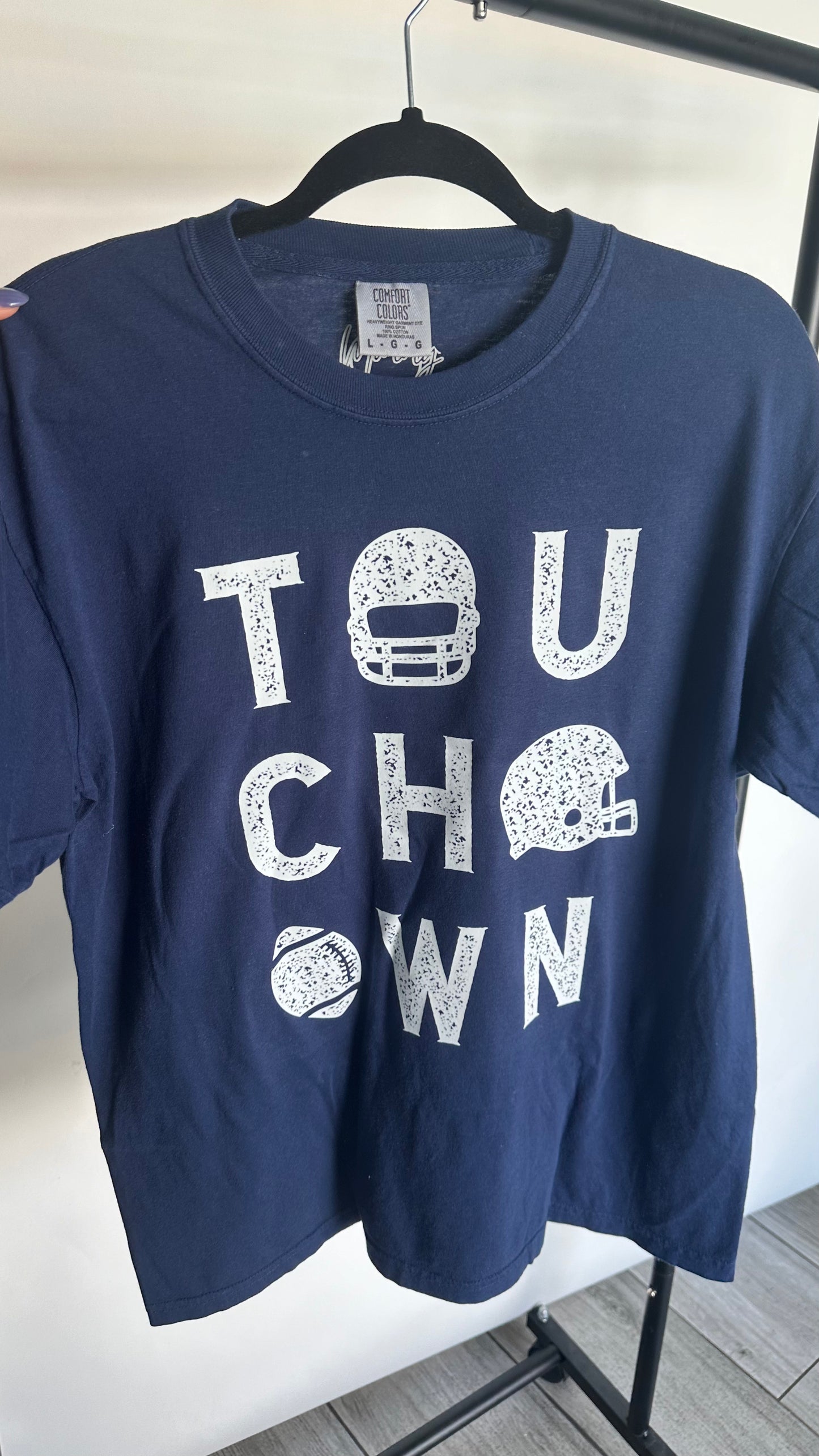 SALE - Touchdown Navy Tee - Size Medium