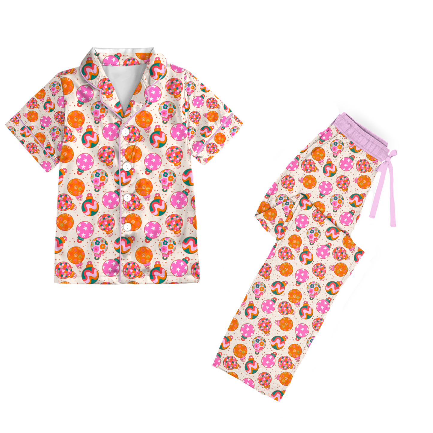 Bright Ornaments Adult Button Down Set