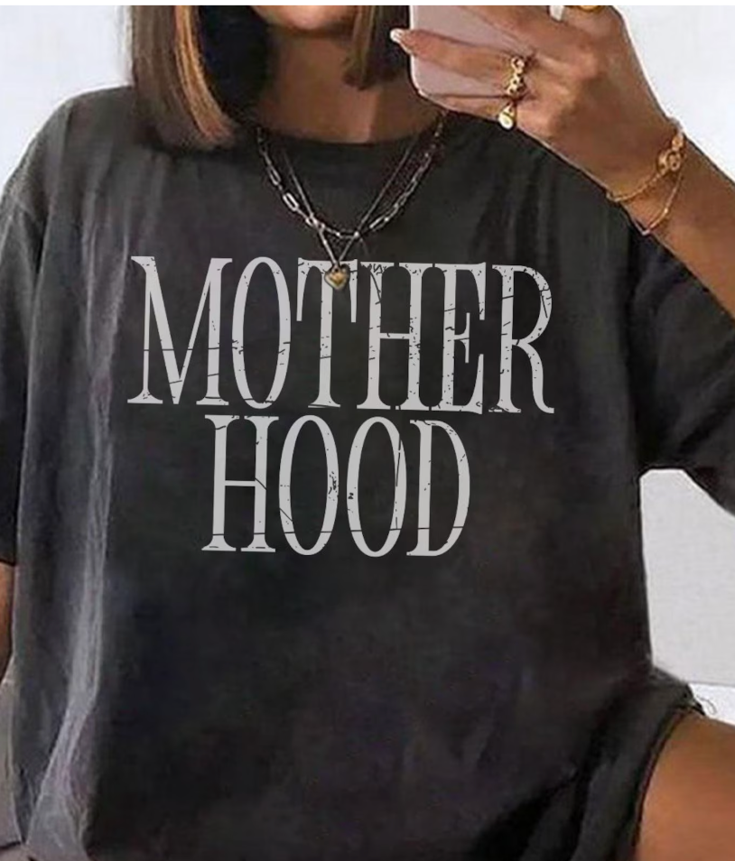 MOTHERHOOD DISTRESSED TEE- Pepper