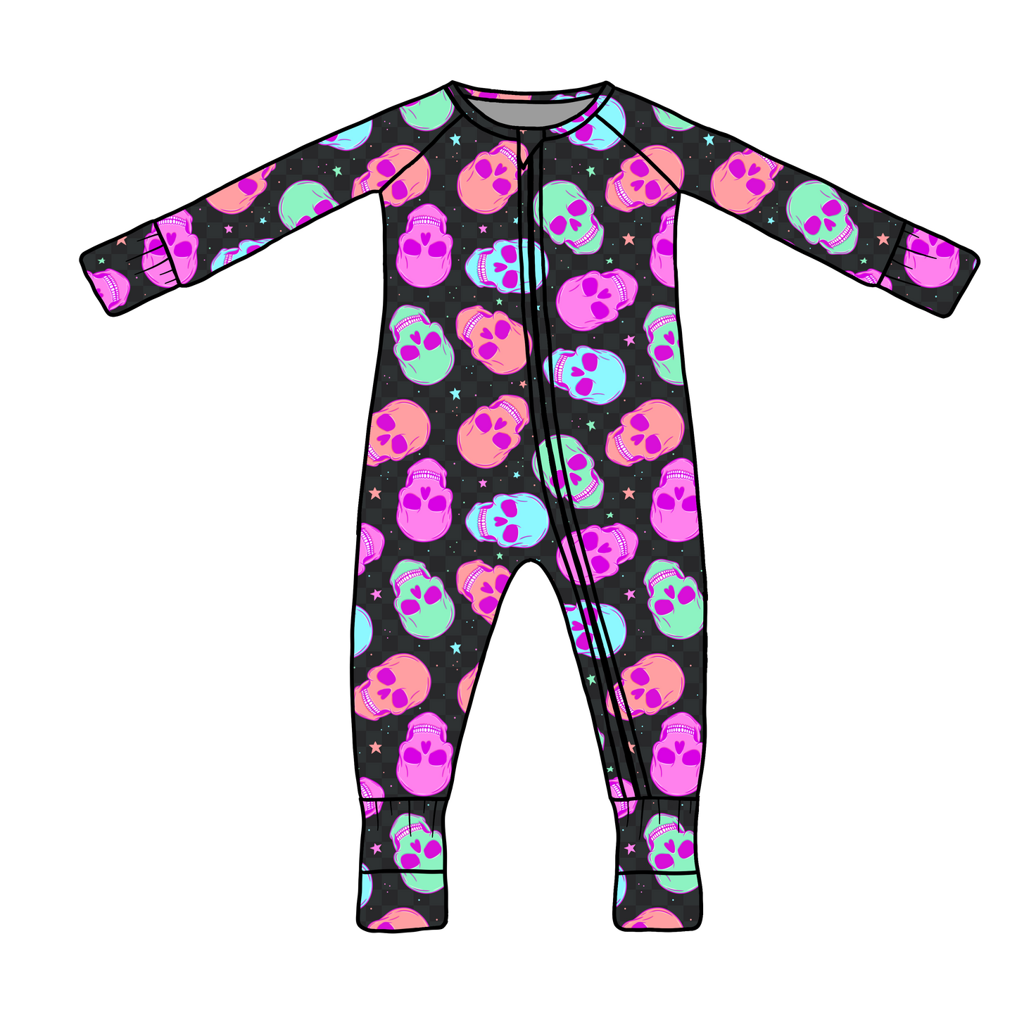 NEON SKULLS- ONESIE