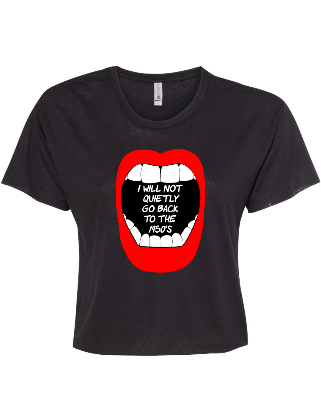 BACK TO THE 1950s- BLACK TEE (crop top)