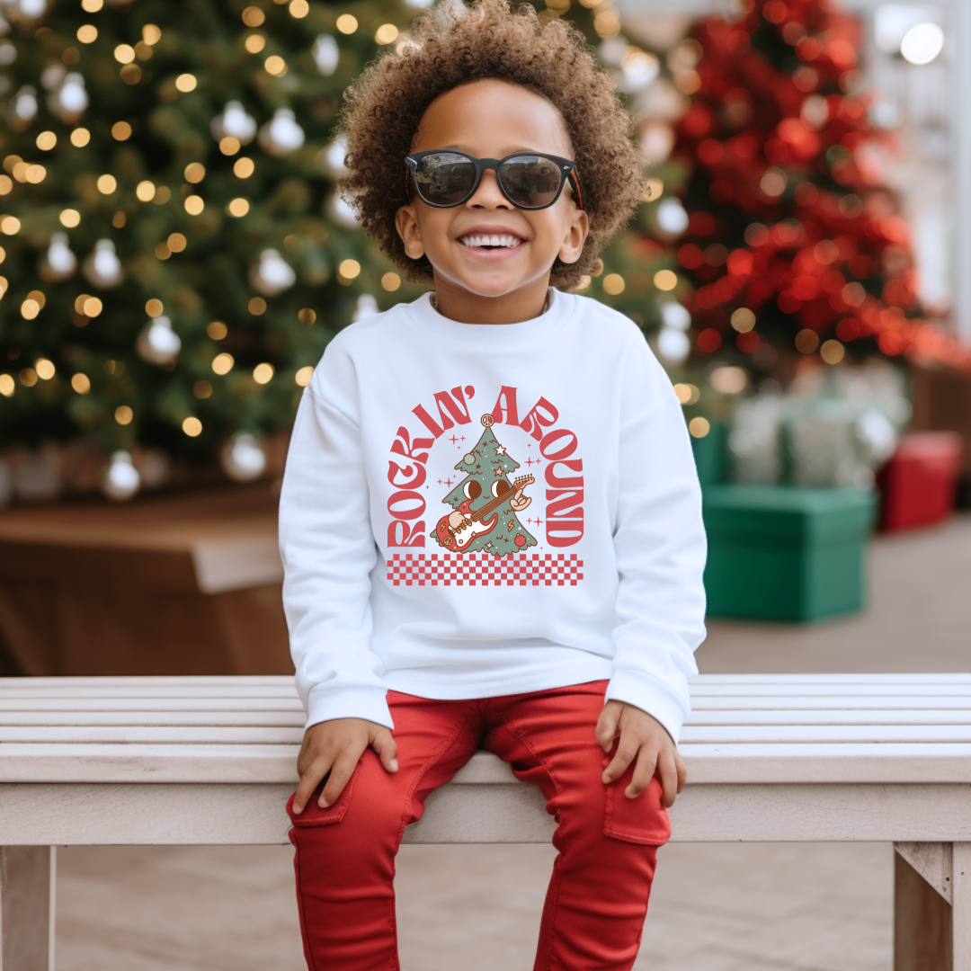 Rockin' Around - Kid's White Crewneck