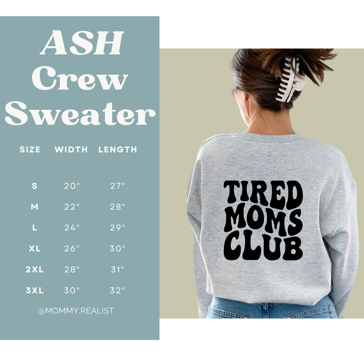 Tired Moms Club - Ash Crewneck