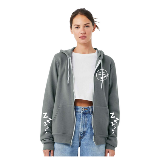 Tired Moms Club- Grey zip up hoodie - ONE OFF SALE