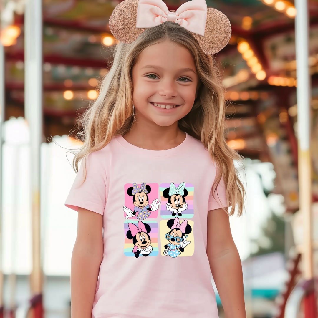 MINNIE- GRID- Kid's Tee