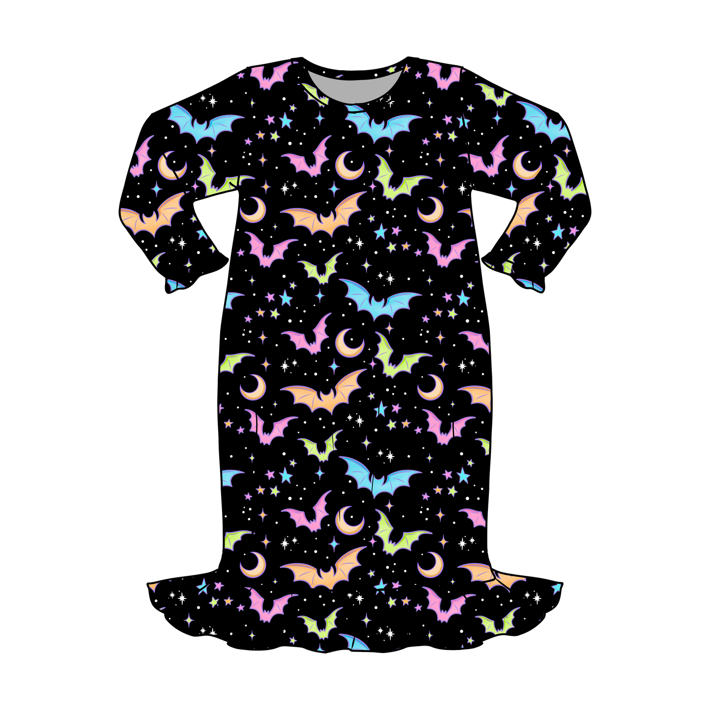 *** PRE-ORDER *** NEON BATS -LONG SLEEVE NIGHT GOWN