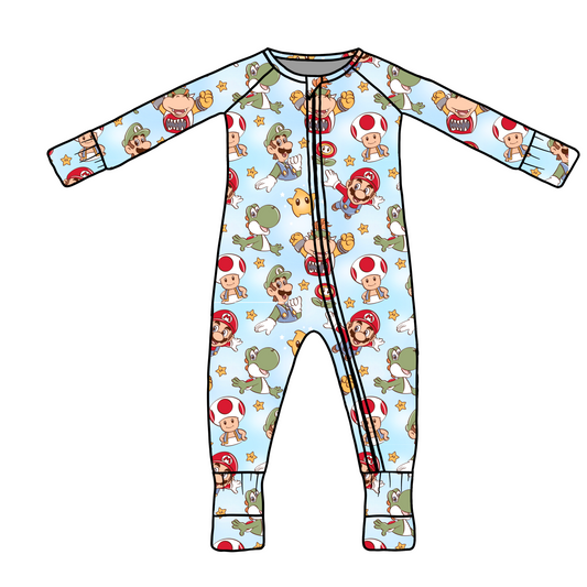 *** PRE-ORDER *** MARIO BROTHERS BLUE - ONESIE