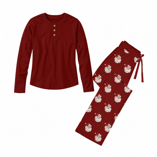 *** PRE-ORDER ** DEAR SANTA - ADULT- SOLID TOP & DRAWSTRONG PANTS SET