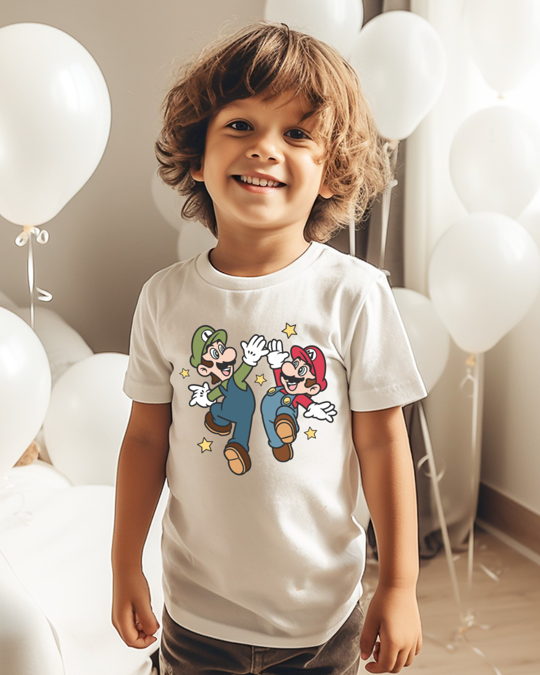 Mario Brothers - Ivory Tee (Kid's + Adult Options)