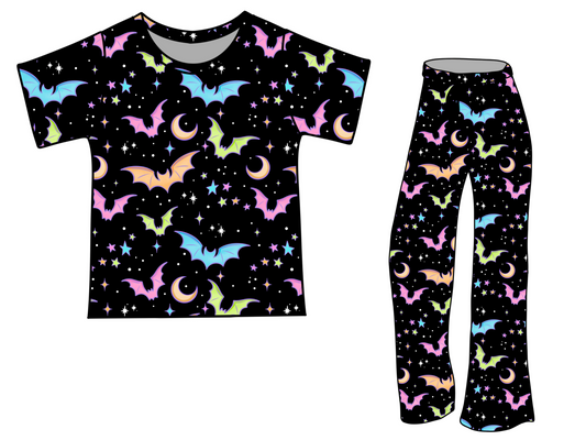 *** PRE-ORDER *** NEON BATS TEE/DRAWSTRING SET