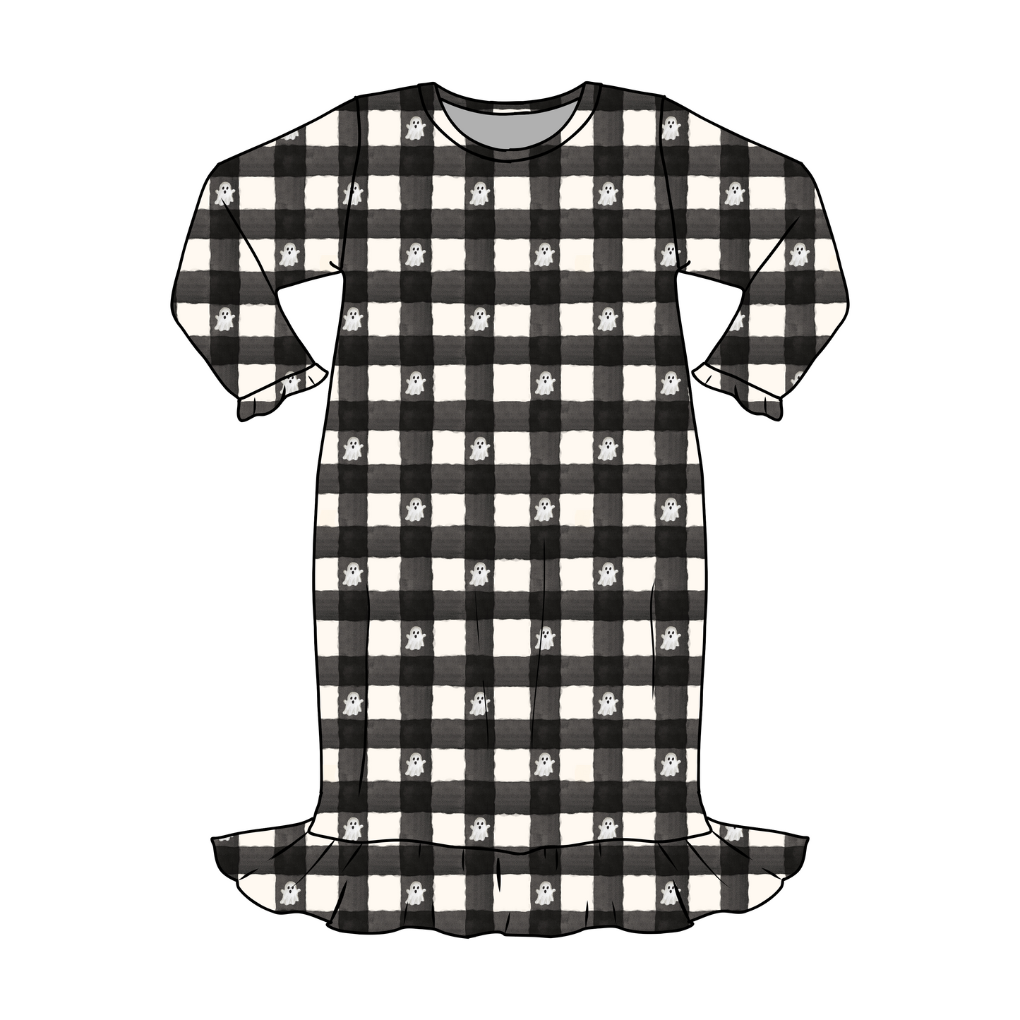 *** PRE-ORDER ***LITTLE GHOSTS -LONG SLEEVE NIGHT GOWN