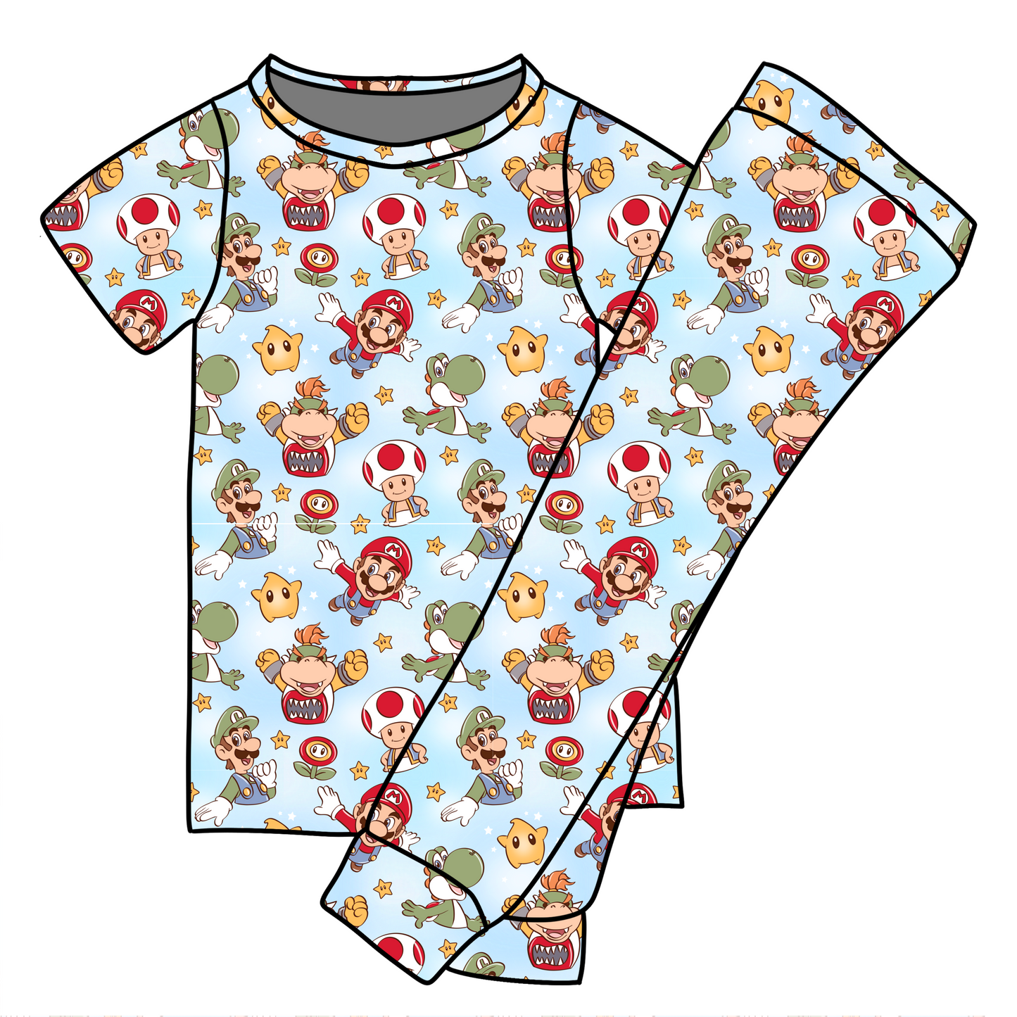 *** PRE-ORDER *** MARIO BLUE SHORT SLEEVE JOGGER SET