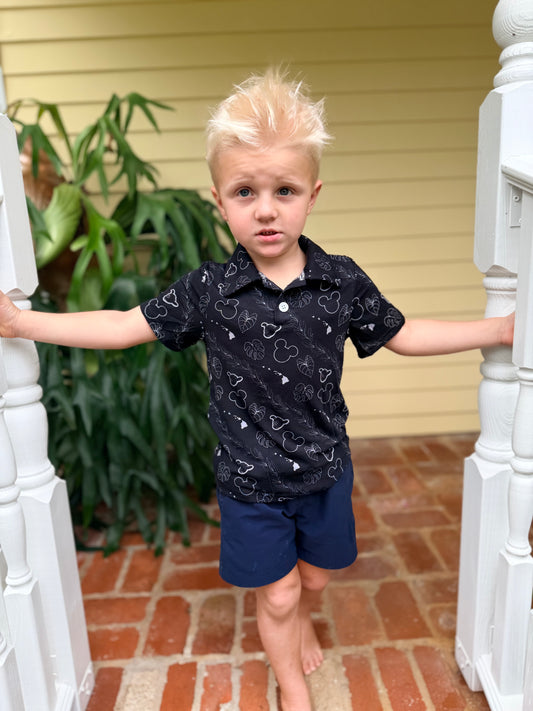 Tropical Mouse - Kid's Collared Shirt