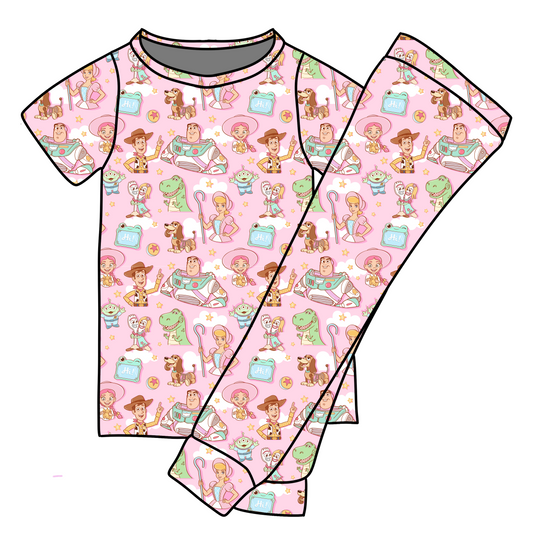 *** PRE-ORDER *** PINK TOY STORY SHORT SLEEVE JOGGER SET