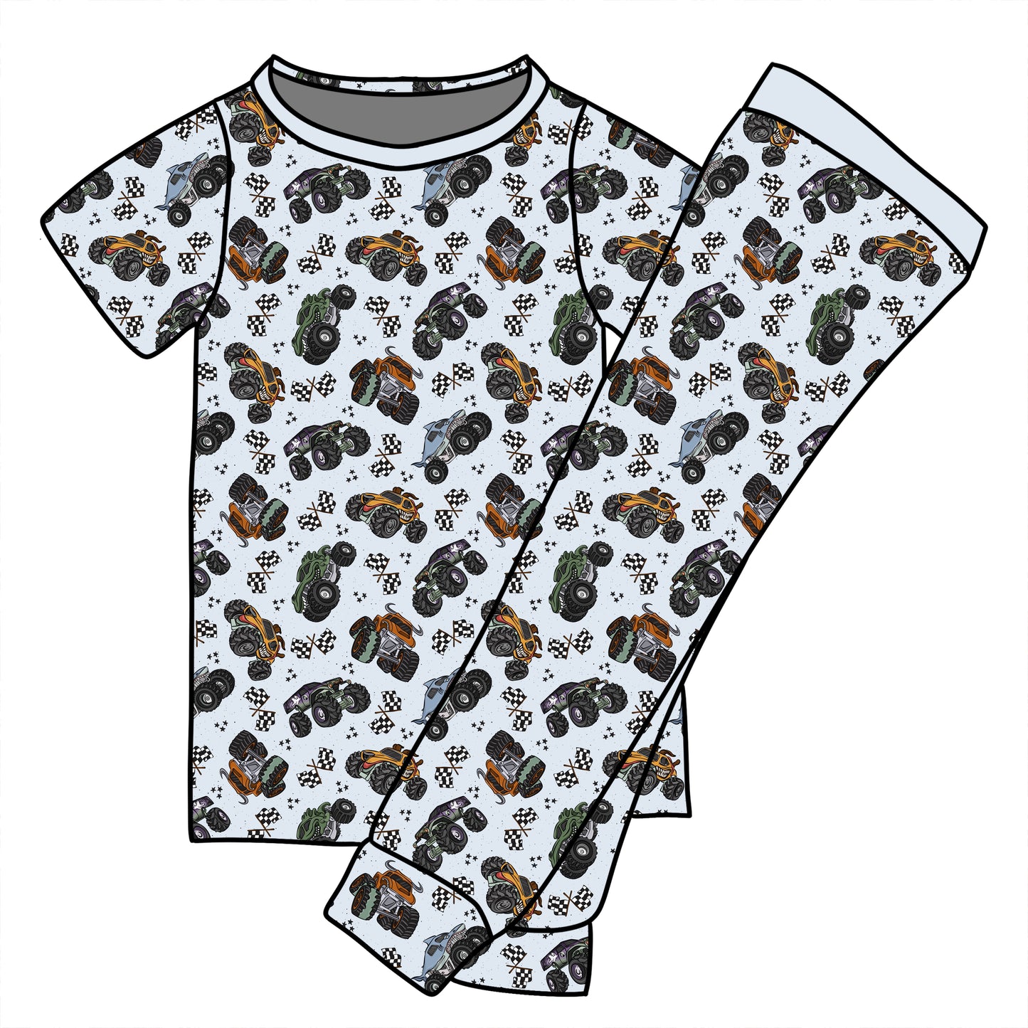 *** PRE-ORDER *** MONSTER TRUCK SHORT SLEEVE JOGGER SET