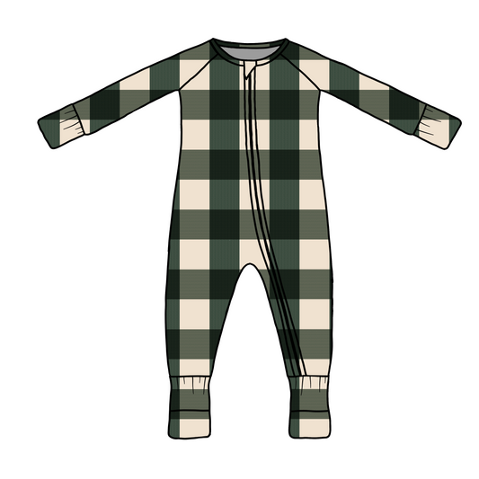*** PRE-ORDER ** WINTER PINES PLAID- ONESIE