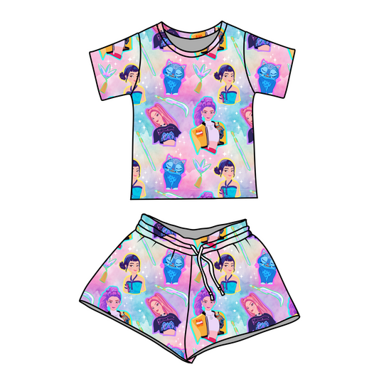 NEON K POP - KID'S SHORTS SET