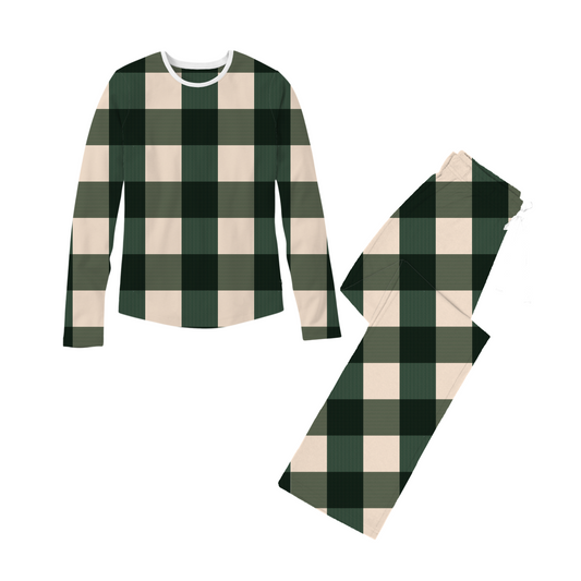 *** PRE-ORDER *** WINTER PINES PLAID- LONG SLEEVE Adult Set