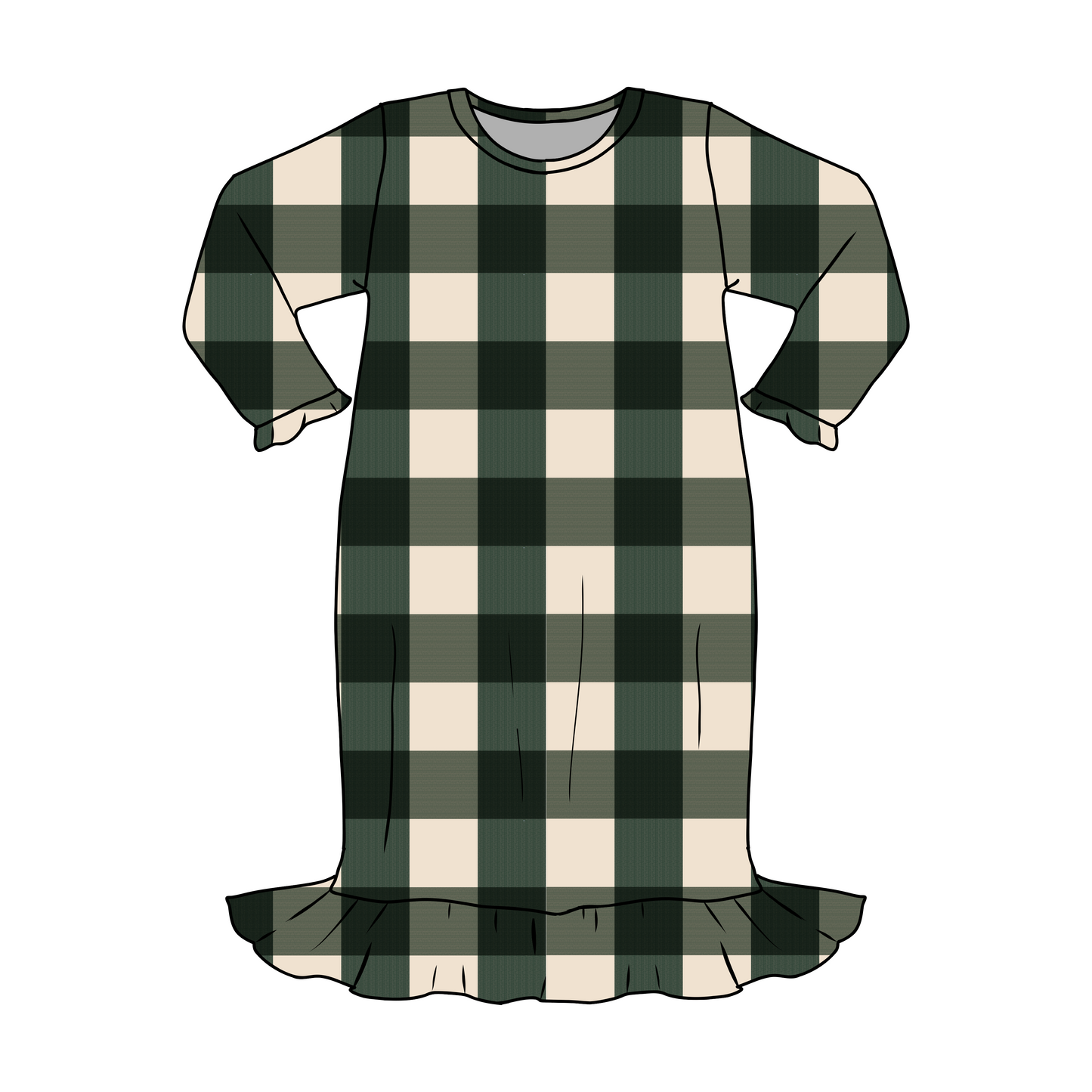 *** PRE-ORDER *** WINTER PINES PLAID - KID'S NIGHT GOWN