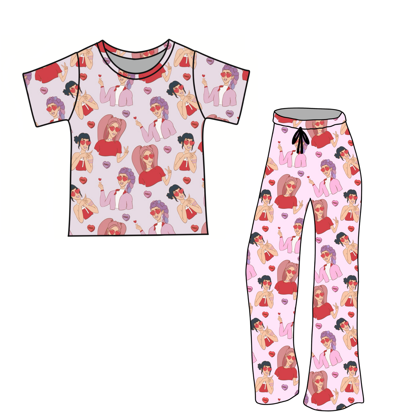 *** PRE-ORDER *** HEARTS K POP - KIDS 2 Piece PANTS Set