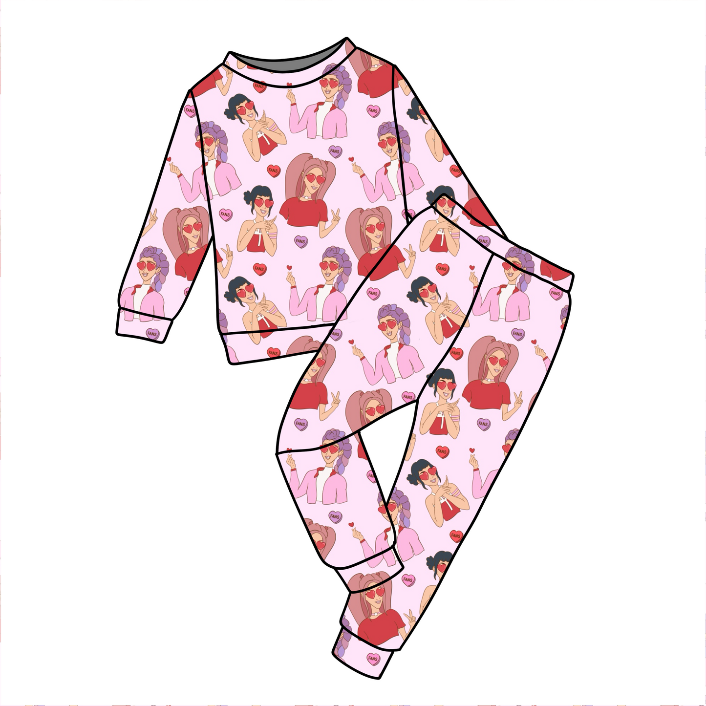*** PRE-ORDER *** HEARTS K POP JOGGER SET