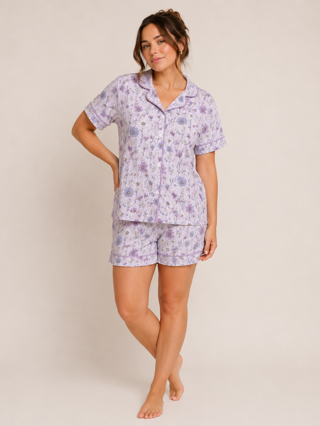***PRE-ORDER *** PINK Floral - PAJAMA SHORTS SET