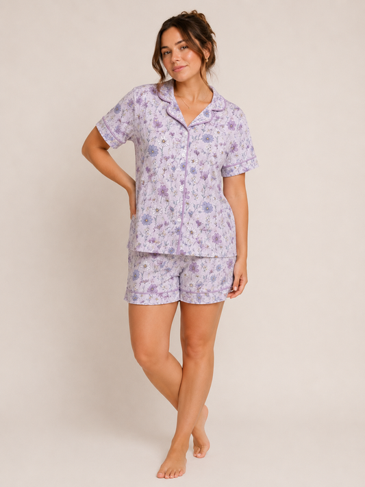 ***PRE-ORDER *** PINK Floral - PAJAMA SHORTS SET