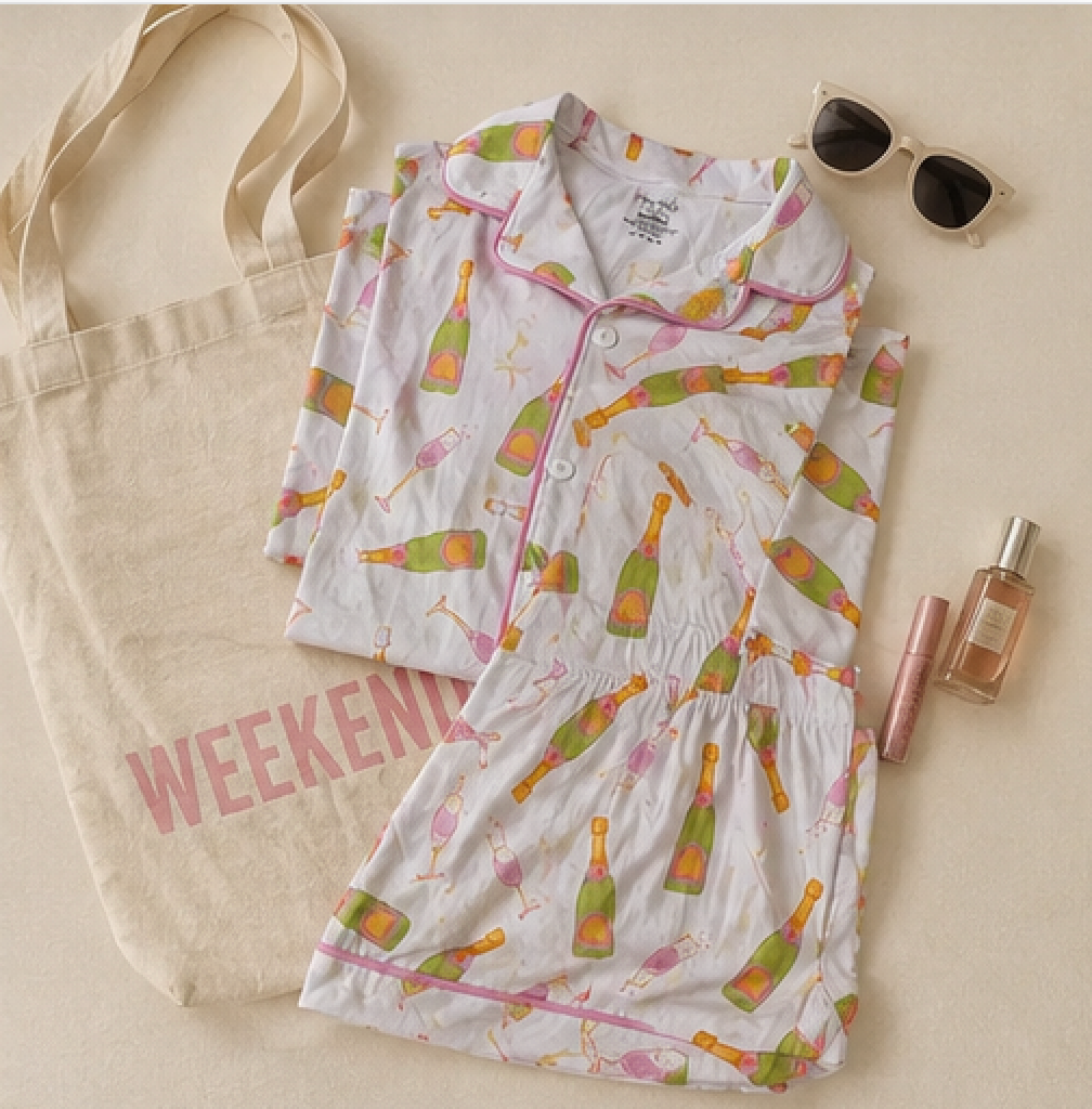 Champagne Pajamas - SHORTS SET