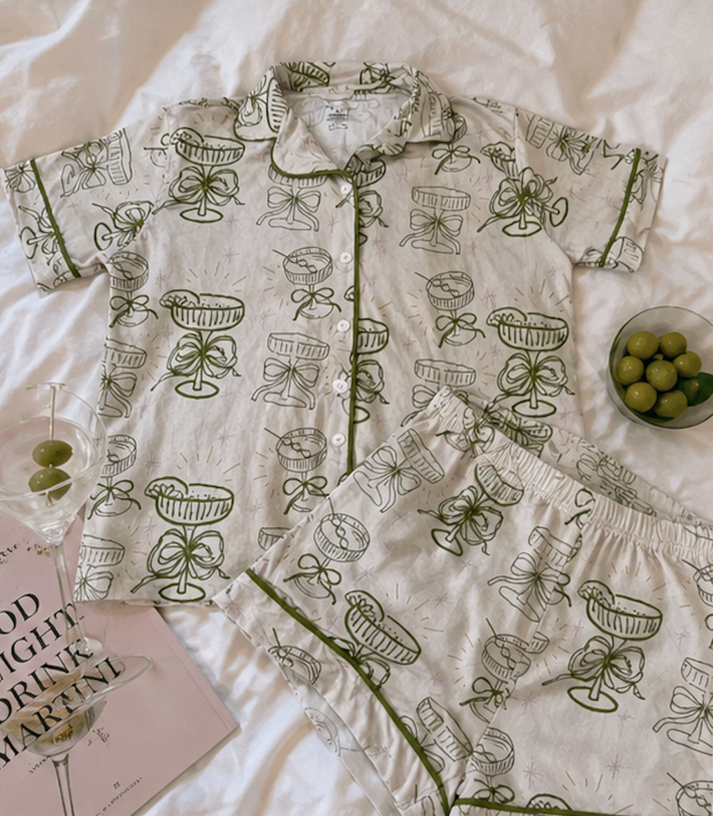 Martini Pajamas - SHORTS SET *** SHIP IN MID JUNE!!!!!!