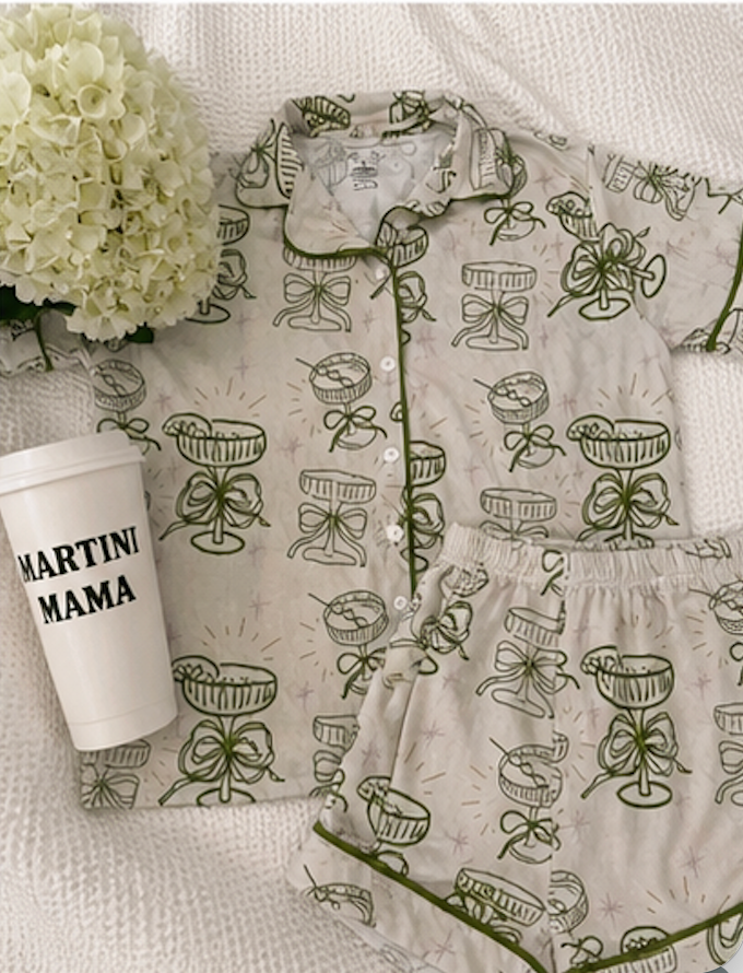 Martini Pajamas - SHORTS SET *** SHIP IN MID JUNE!!!!!!