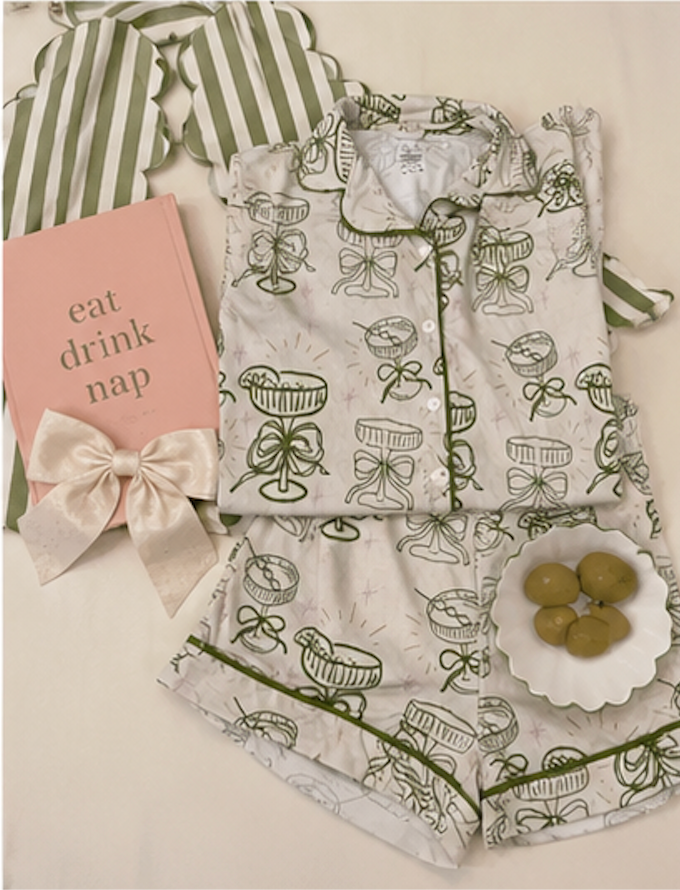 Martini Pajamas - SHORTS SET *** SHIP IN MID JUNE!!!!!!