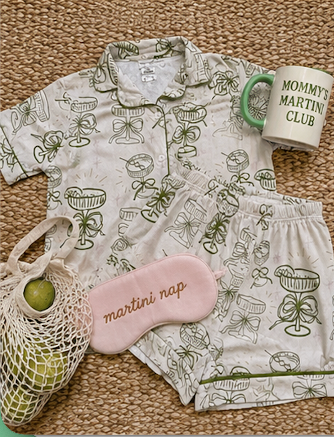 Martini Pajamas - SHORTS SET *** SHIP IN MID JUNE!!!!!!