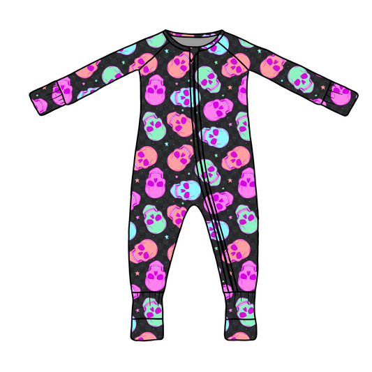 NEON SKULLS- ONESIE