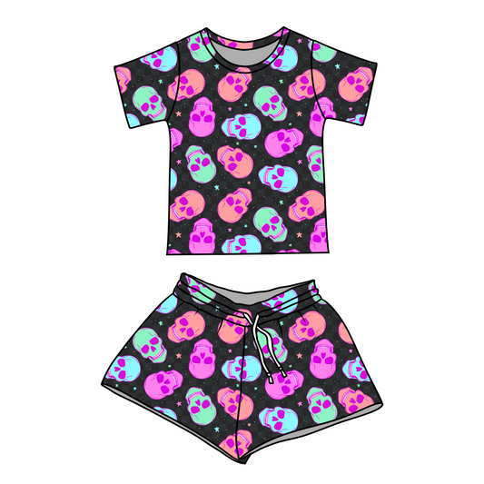 *** PRE-ORDER *** NEON SKULLS - SHORTS SET