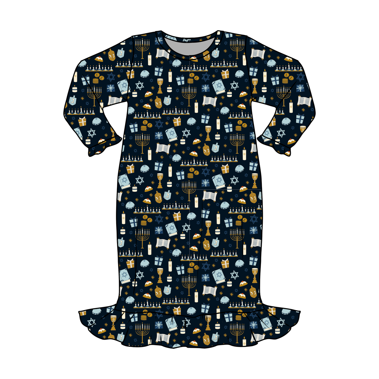 *** PRE-ORDER *** LATKES & LIGHTS - KID'S NIGHT GOWN