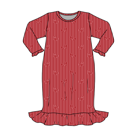 *** PRE-ORDER *** PRETTY IN BOWS - LONG SLEEVE NIGHT GOWN